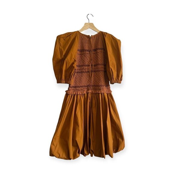 Ulla Johnson Kali Smock Bodice Cotton Bubble Dress,  Size 4,  New with tag - Picture 3 of 16